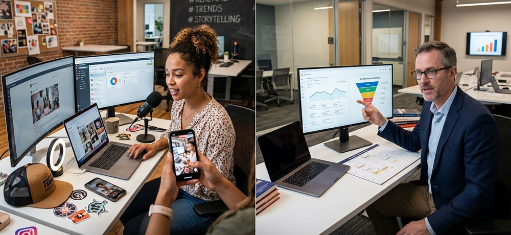 social media manager vs marketing leader - let each player play to his own strengths